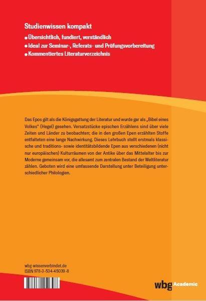 Rückseite: 9783534450398 | Epen der Weltliteratur | Eine komparatistische Einführung | Buch