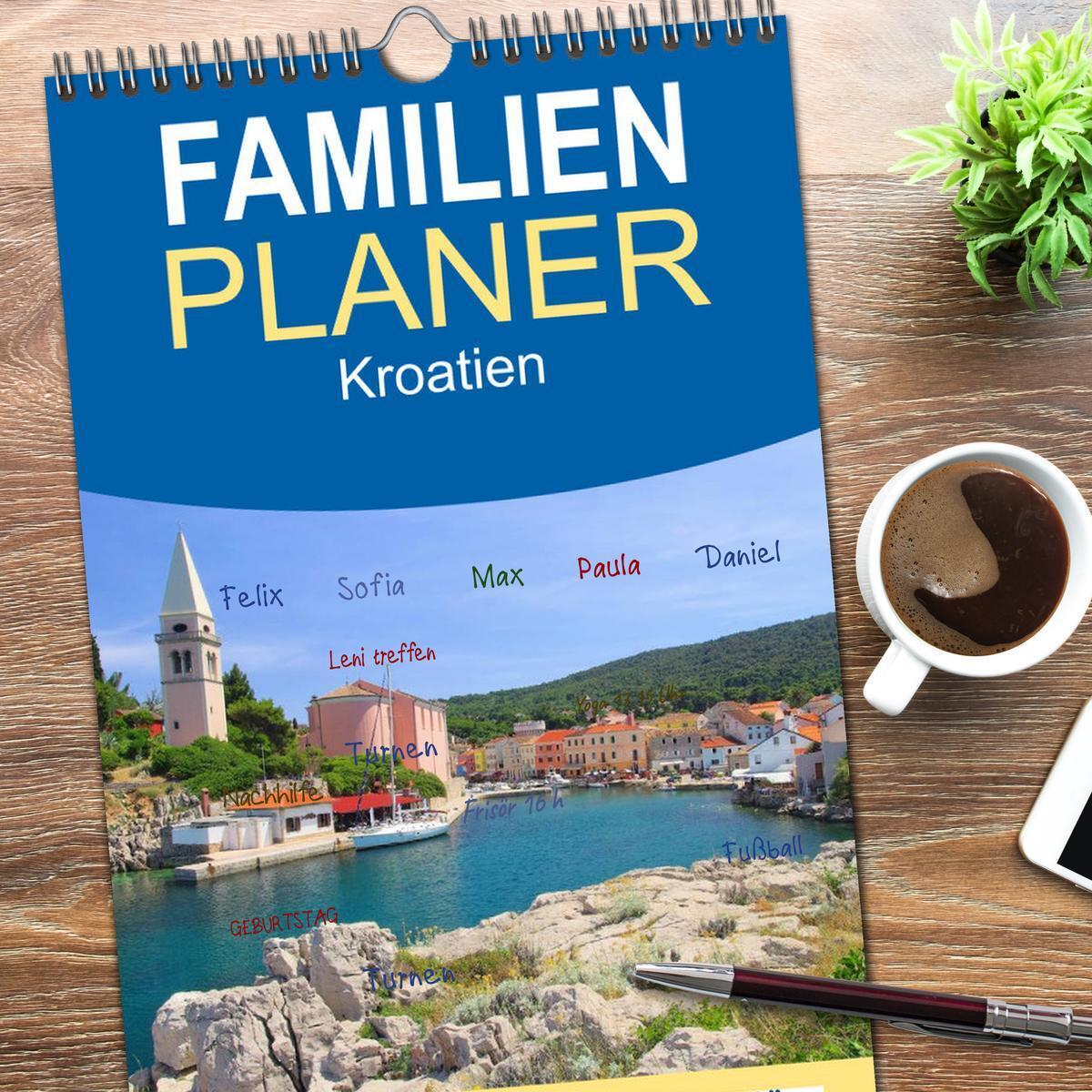 Bild: 9783457119112 | Familienplaner 2025 - Kroatien mit 5 Spalten (Wandkalender, 21 x 45...