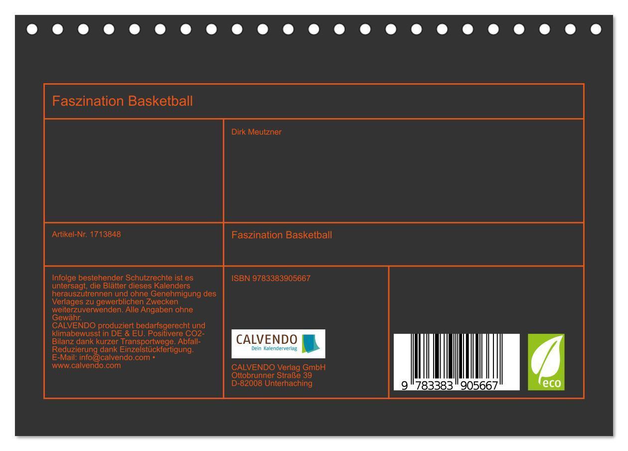 Bild: 9783383905667 | Faszination Basketball (Tischkalender 2025 DIN A5 quer), CALVENDO...