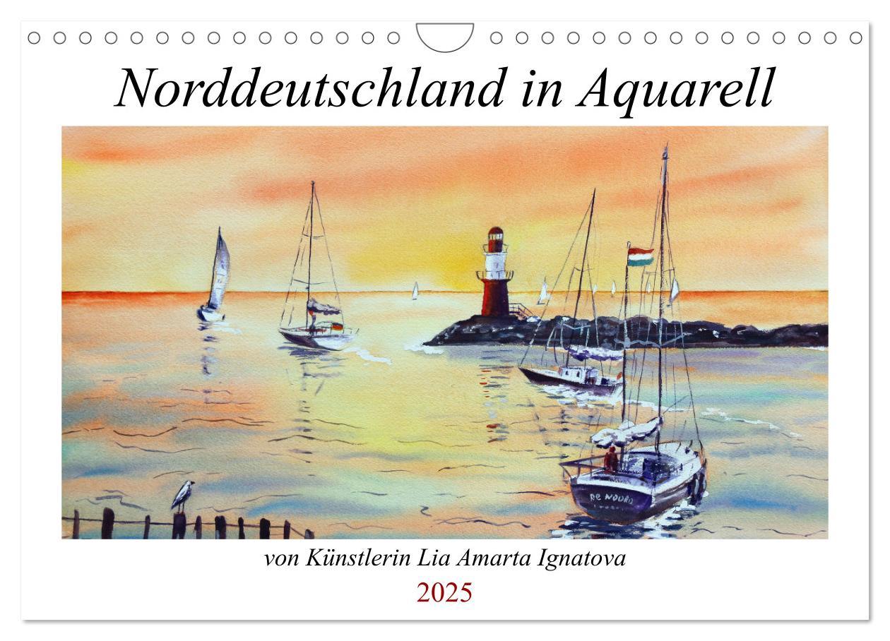 Cover: 9783383980855 | Norddeutschland in Aquarell (Wandkalender 2025 DIN A4 quer),...