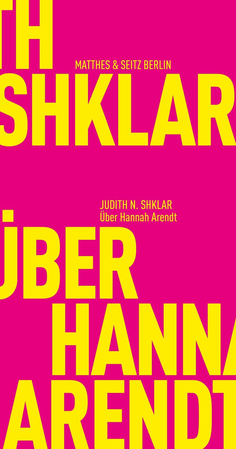 Cover: 9783957577979 | Über Hannah Arendt | Judith N. Shklar | Taschenbuch | 188 S. | Deutsch