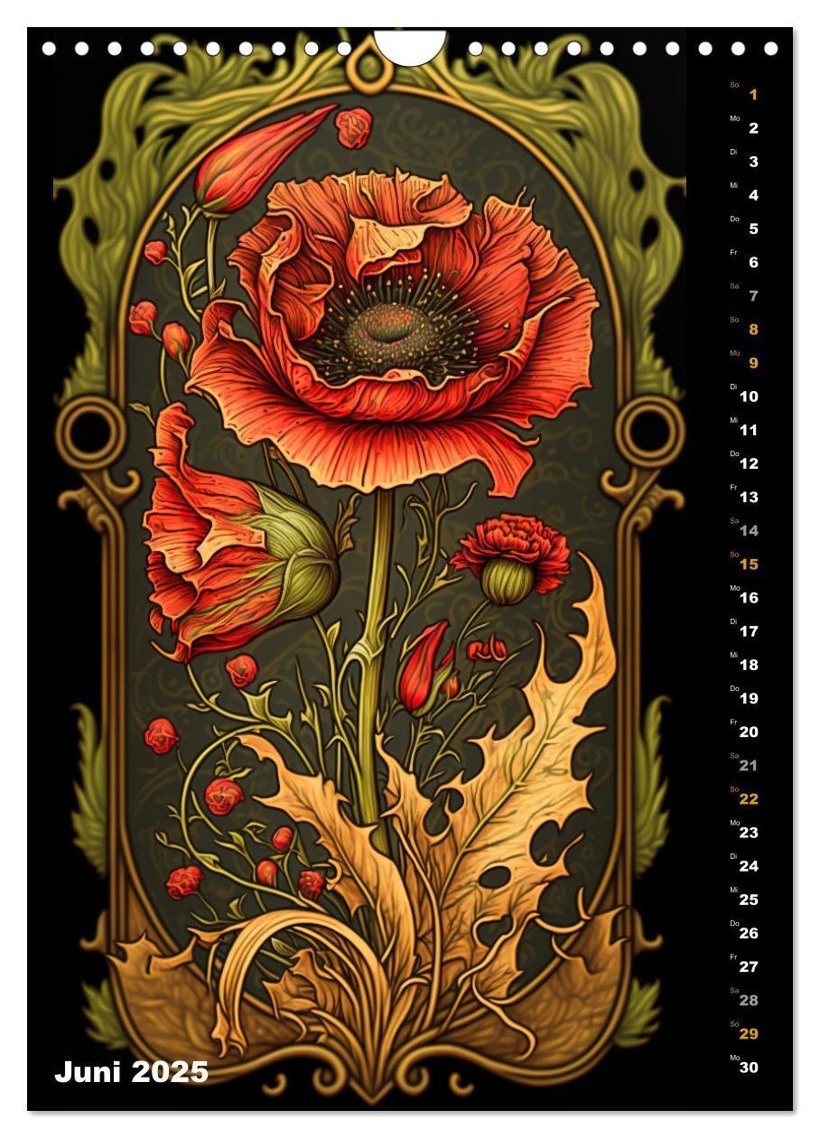 Bild: 9783435869435 | Jugendstil Blumen (Wandkalender 2025 DIN A4 hoch), CALVENDO...