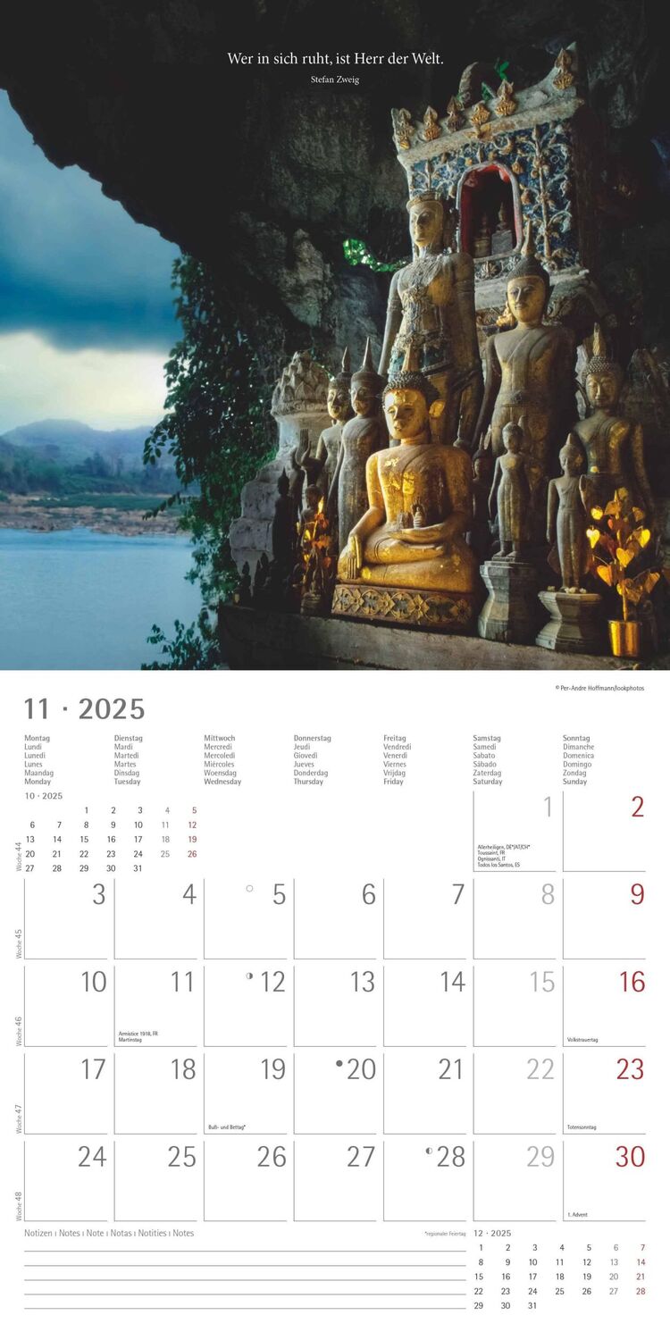 Bild: 4251732343149 | Meditation 2025 - Broschürenkalender 30x30 cm (30x60 geöffnet) -...