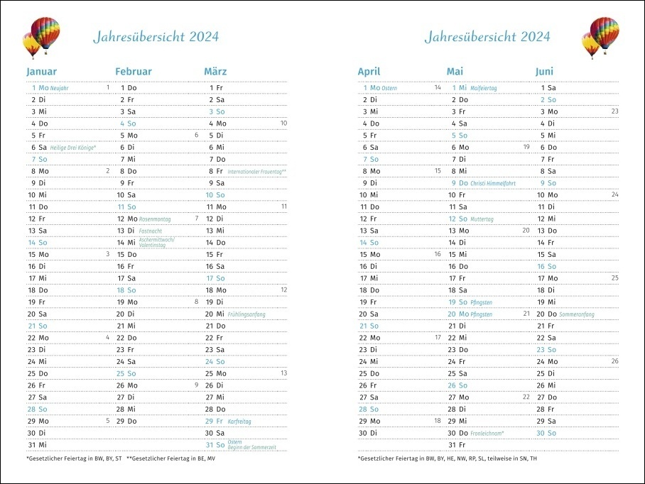 Bild: 9783840196034 | PAL-Lebensfreude-Taschenkalender 2024: Terminkalender, Wochenplaner...