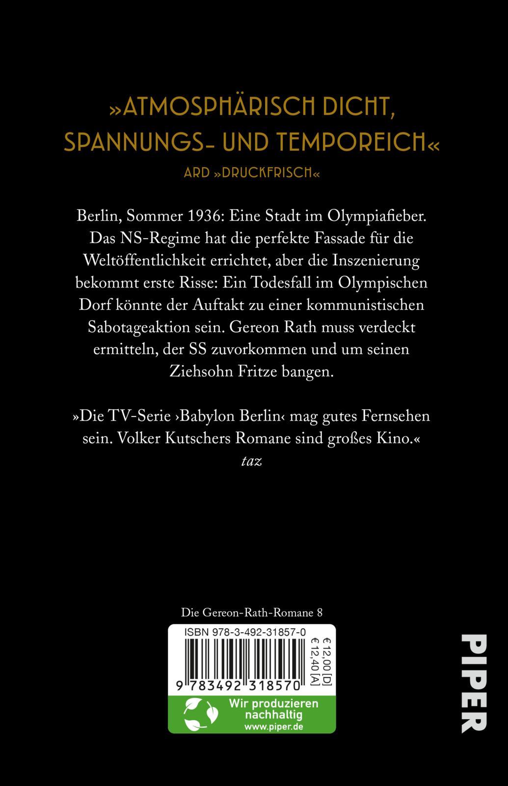 Rückseite: 9783492318570 | Olympia | Der achte Rath-Roman Historischer Kriminalroman | Kutscher