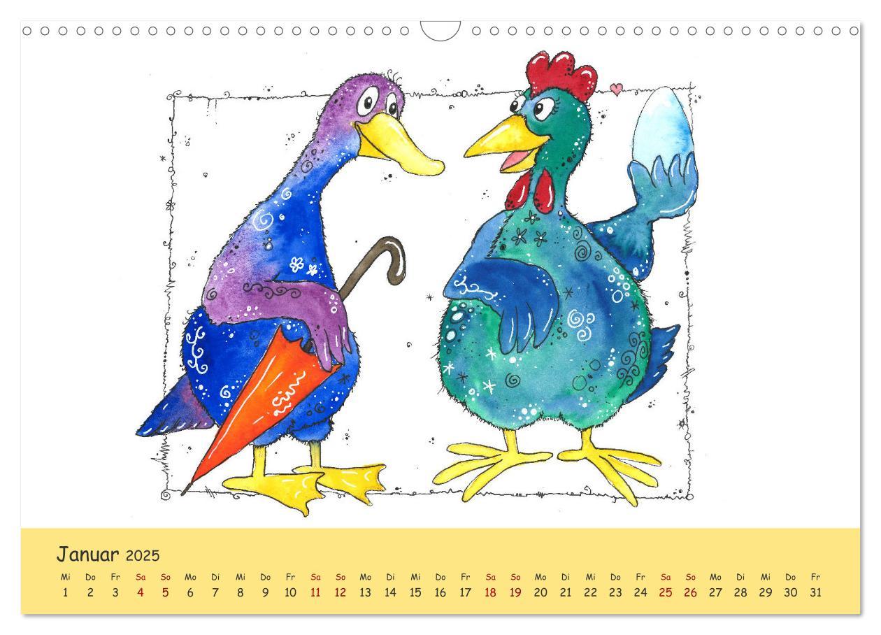 Bild: 9783435104062 | Kunterbunte Hühnerwelt (Wandkalender 2025 DIN A3 quer), CALVENDO...