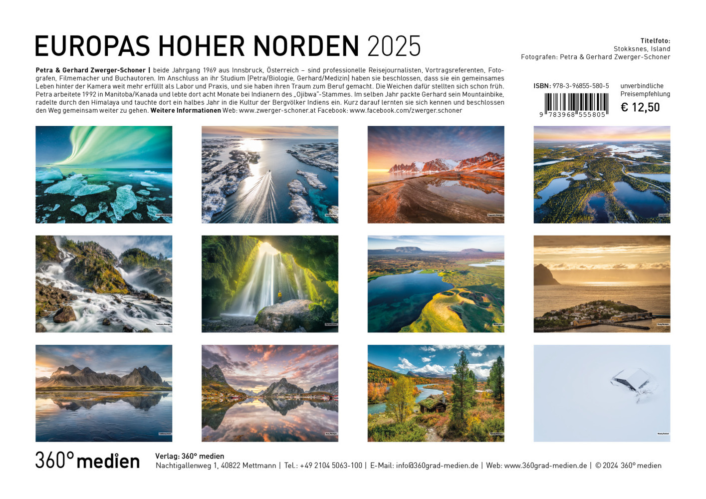 Bild: 9783968555805 | 360° Europas Hoher Norden Broschürenkalender 2025 | Kalender | 28 S.