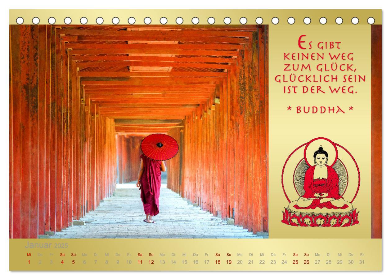 Bild: 9783435085194 | BUDDHA IM GLÜCK - Buddhistische Weisheiten (Tischkalender 2025 DIN...