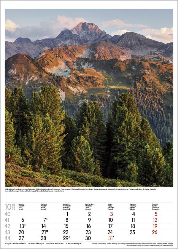 Bild: 9783731876090 | Alpen 2025 | Wandkalender mit Fotos von den Alpen. Format 30 x 42 cm.