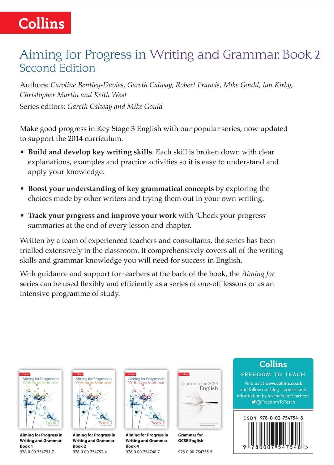 Rückseite: 9780007547548 | Progress in Writing and Grammar | Book 2 | Bentley-Davies (u. a.)