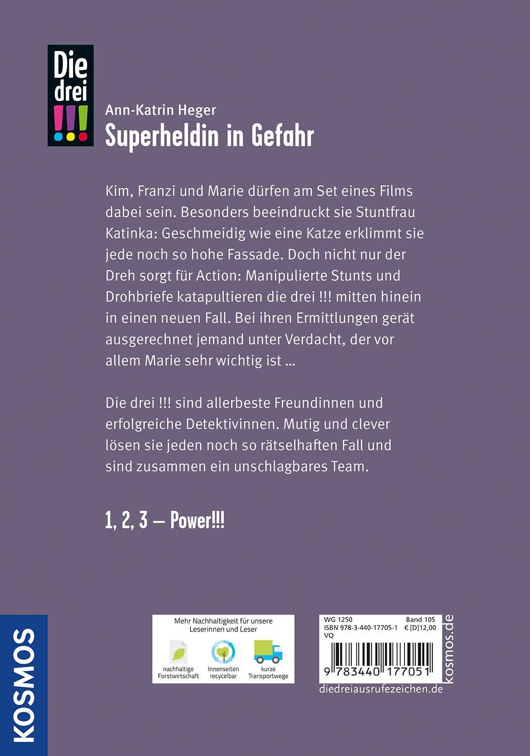 Bild: 9783440177051 | Die drei !!!, 105, Superheldin in Gefahr | Ann-Katrin Heger | Buch