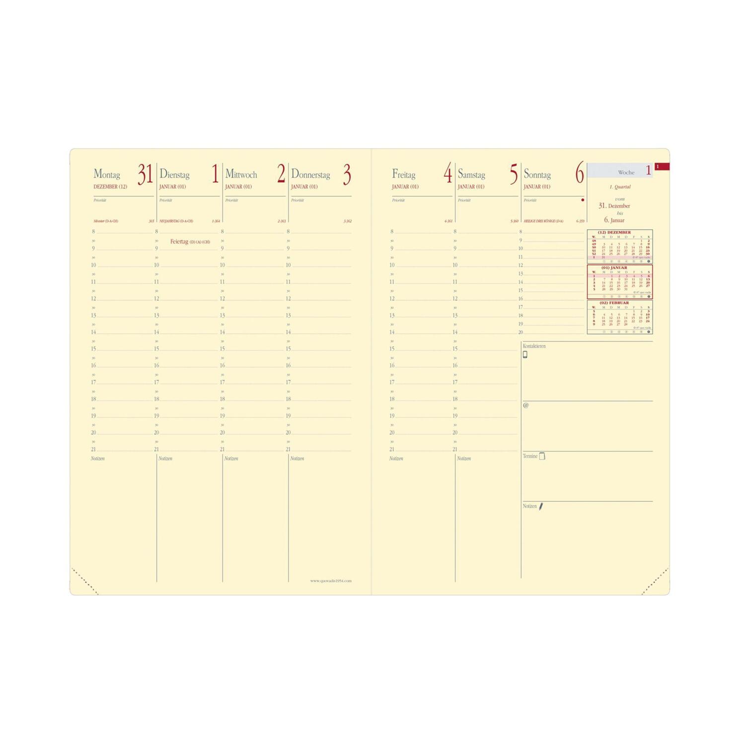 Bild: 3371010466627 | Minister Prestige Silk schwarz 2025 | Kalender im Schreibtischformat