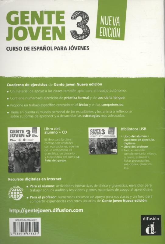 Rückseite: 9788415846321 | Gente joven 3 Nueva edicion - Cuaderno de ejercicios. A2+ | Buch