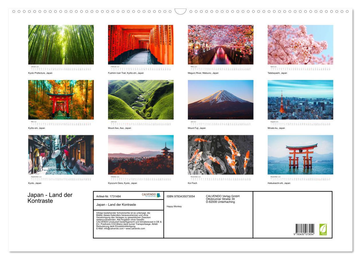 Bild: 9783435073054 | Japan - Land der Kontraste (Wandkalender 2025 DIN A2 quer),...