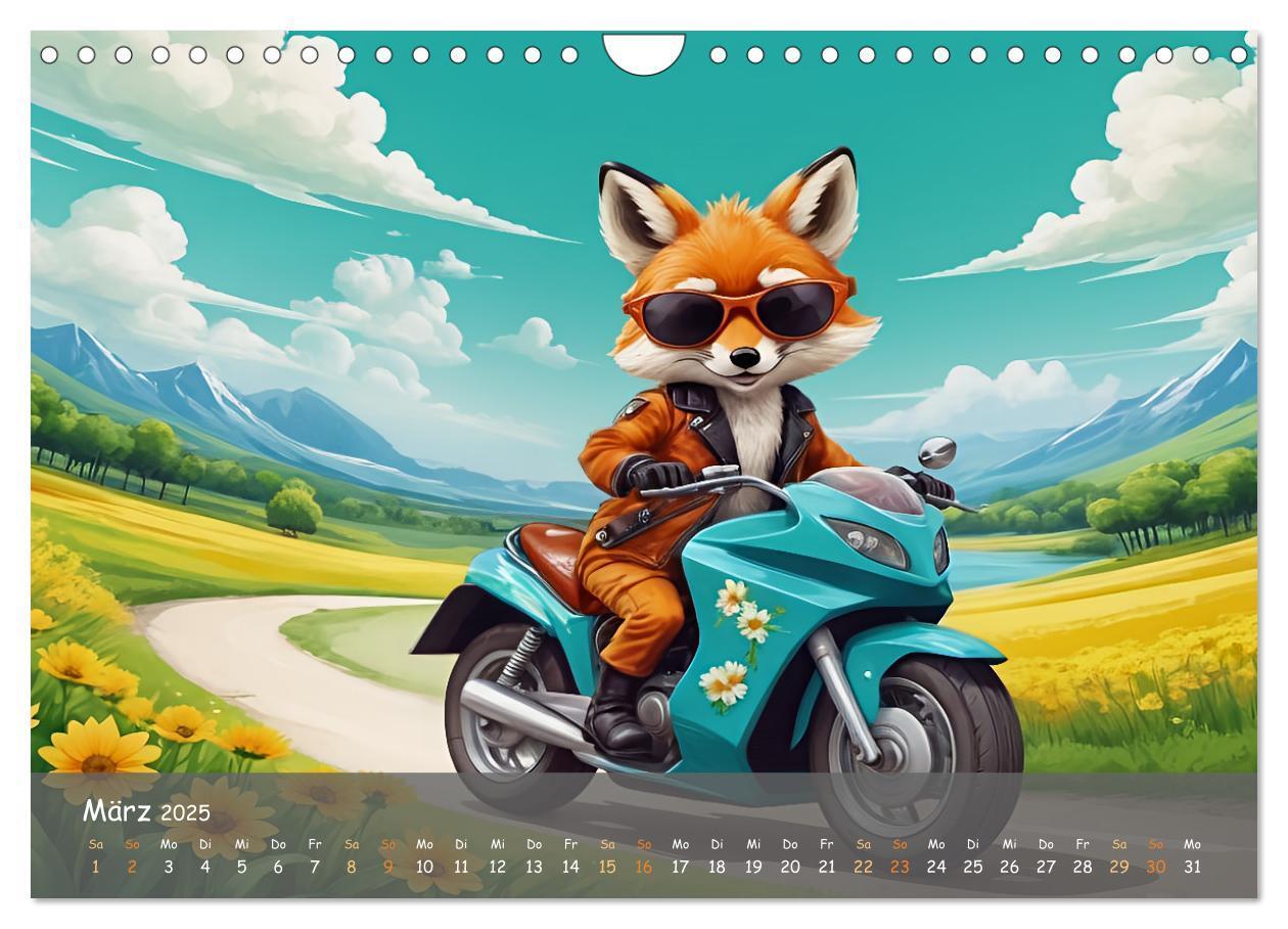 Bild: 9783457131404 | Tierische Motorradfahrer (Wandkalender 2025 DIN A4 quer), CALVENDO...