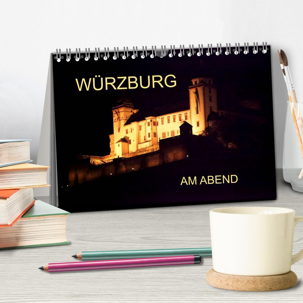 Bild: 9783435653607 | Würzburg am Abend (Tischkalender 2025 DIN A5 quer), CALVENDO...