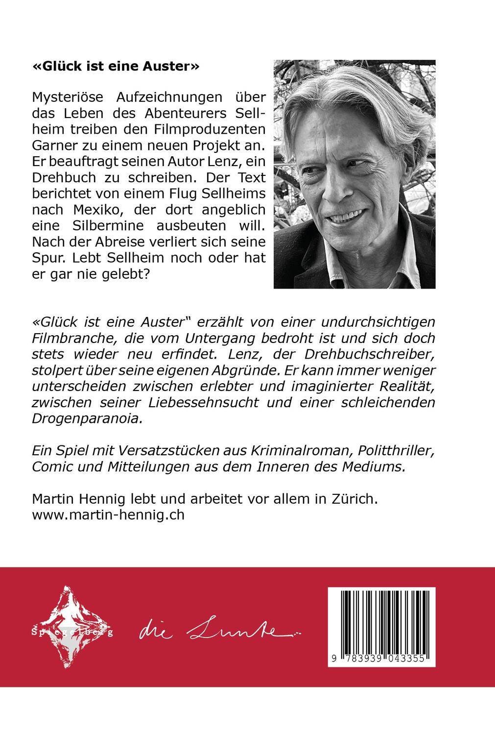 Rückseite: 9783939043355 | Glück ist eine Auster | Martin Hennig | Taschenbuch | Die Lunte | 2022