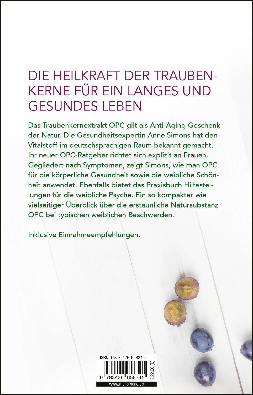 Rückseite: 9783426658345 | Frauen leben länger mit OPC | Anne Simons | Taschenbuch | 192 S.