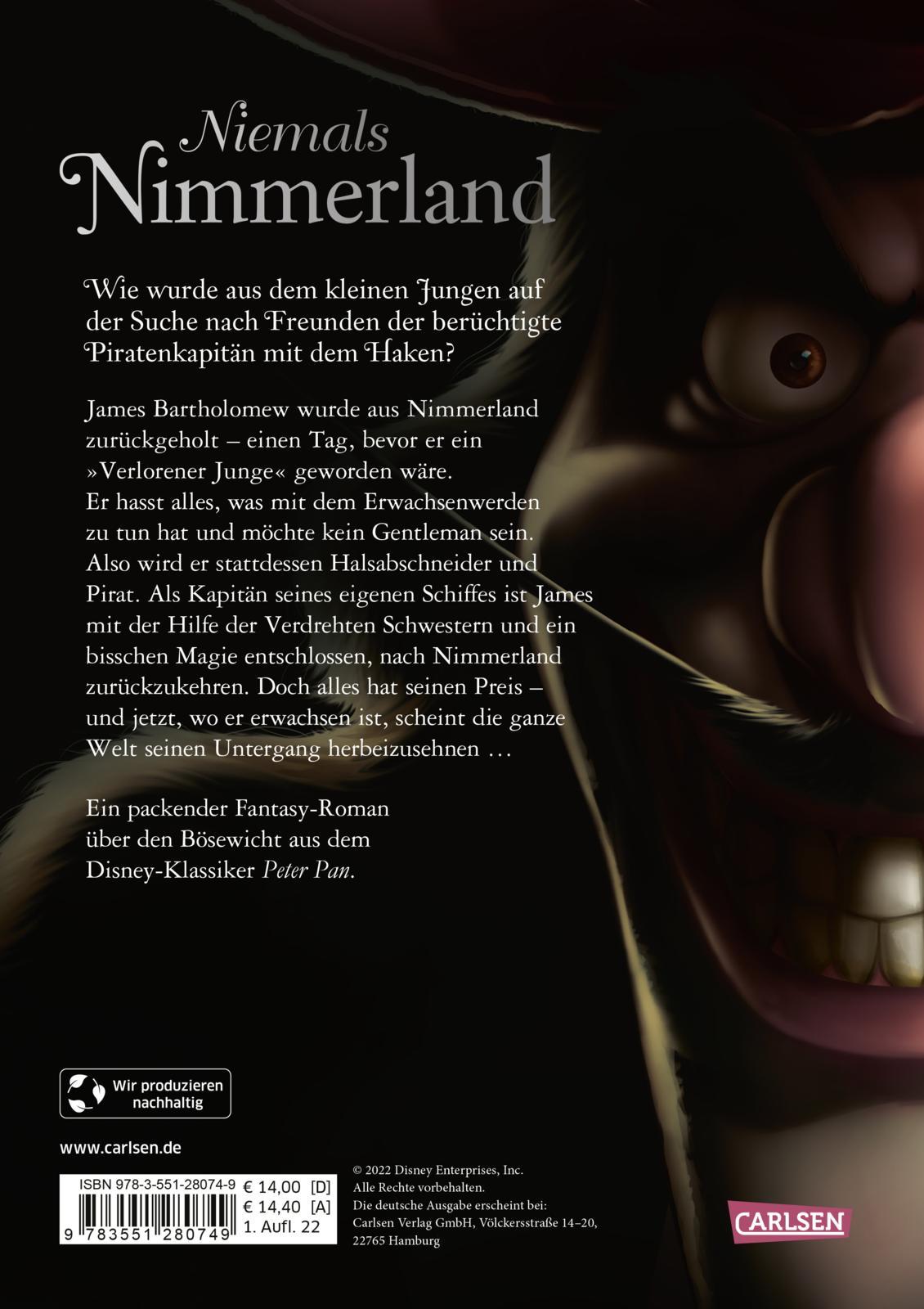 Rückseite: 9783551280749 | Disney Villains 9: Niemals Nimmerland | Walt Disney (u. a.) | Buch