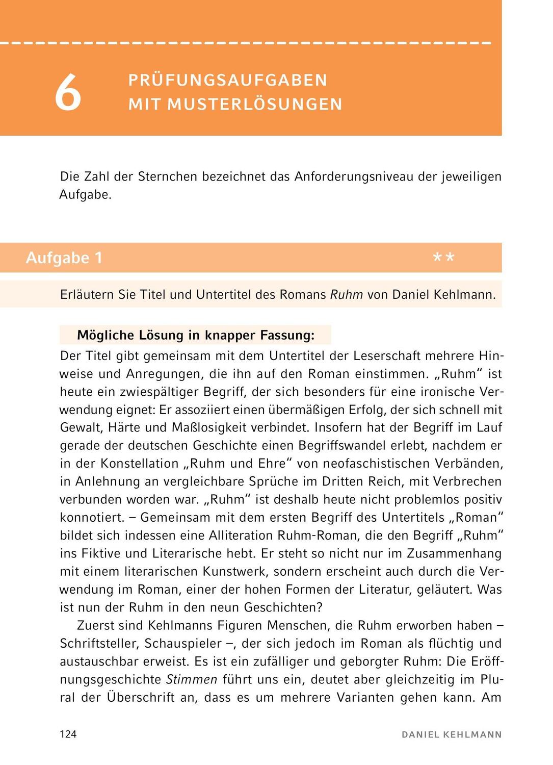 Bild: 9783804420885 | Ruhm - Textanalyse und Interpretation | Daniel Kehlmann | Taschenbuch