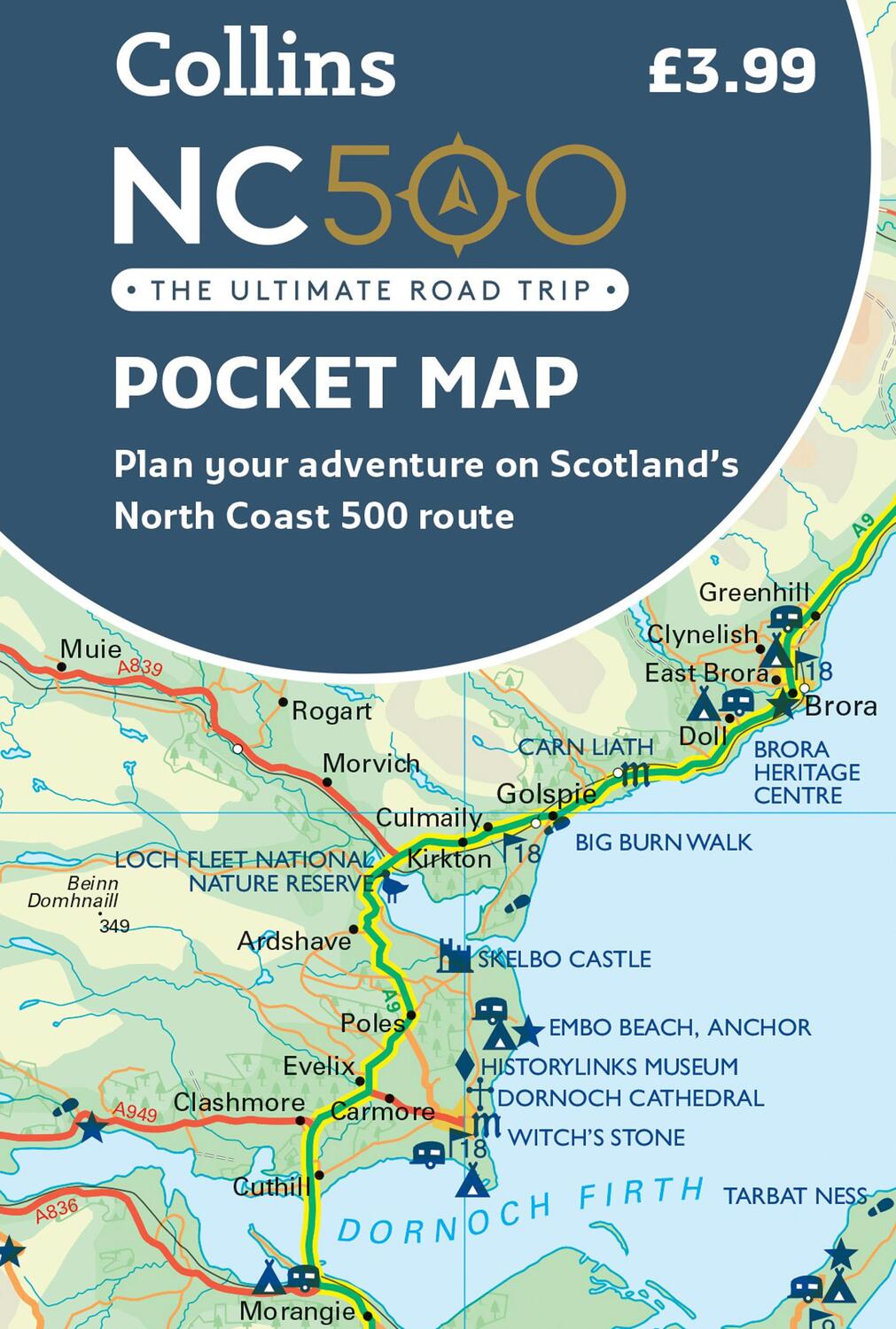 Cover: 9780008535728 | NC500 Pocket Map | Collins Maps | (Land-)Karte | Karte/Landkarte