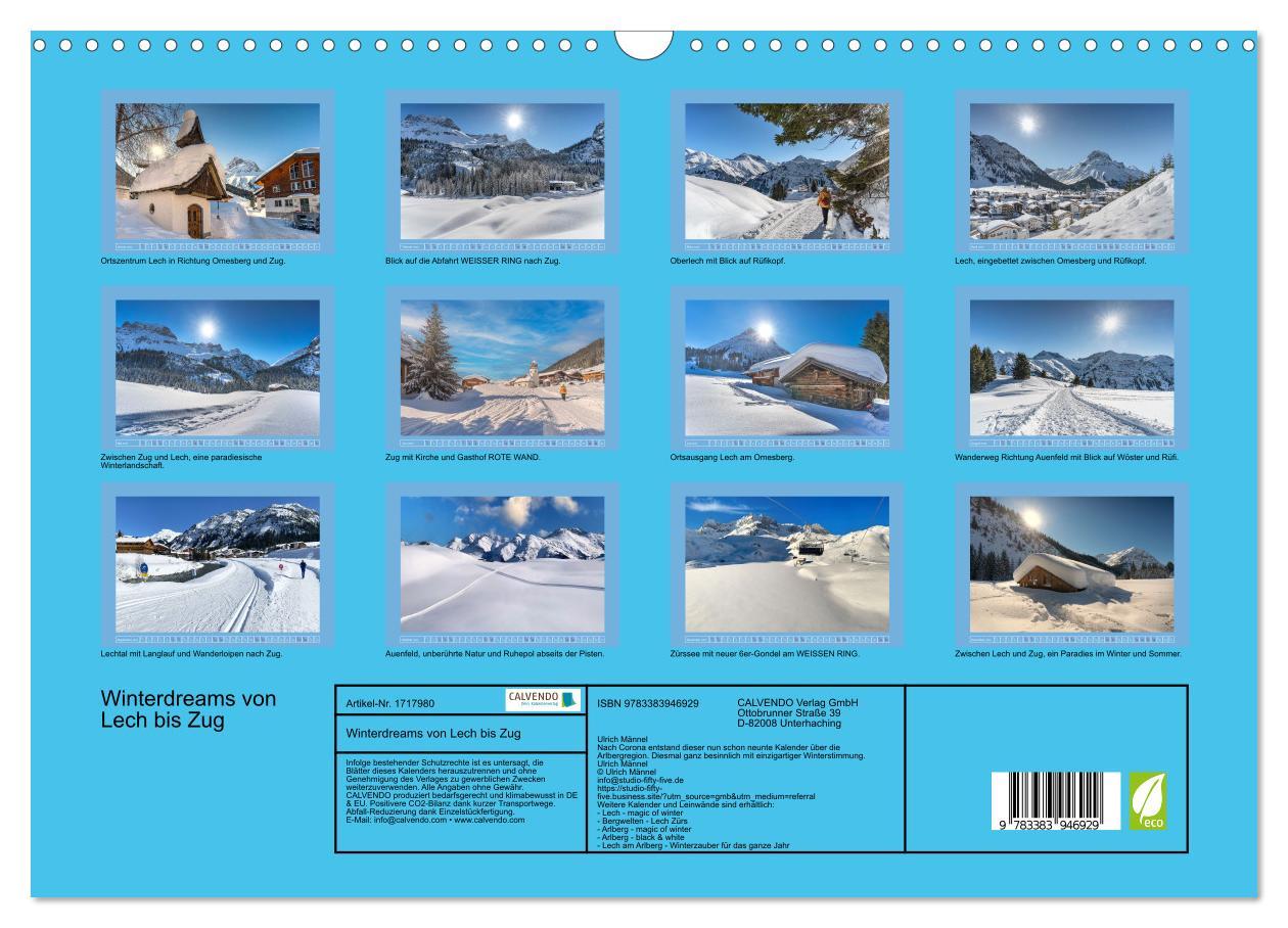 Bild: 9783383946929 | Winterdreams von Lech bis Zug (Wandkalender 2025 DIN A3 quer),...