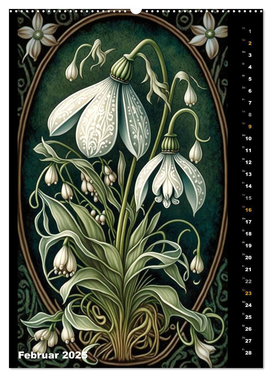 Bild: 9783435873869 | Jugendstil Blumen (Wandkalender 2025 DIN A2 hoch), CALVENDO...