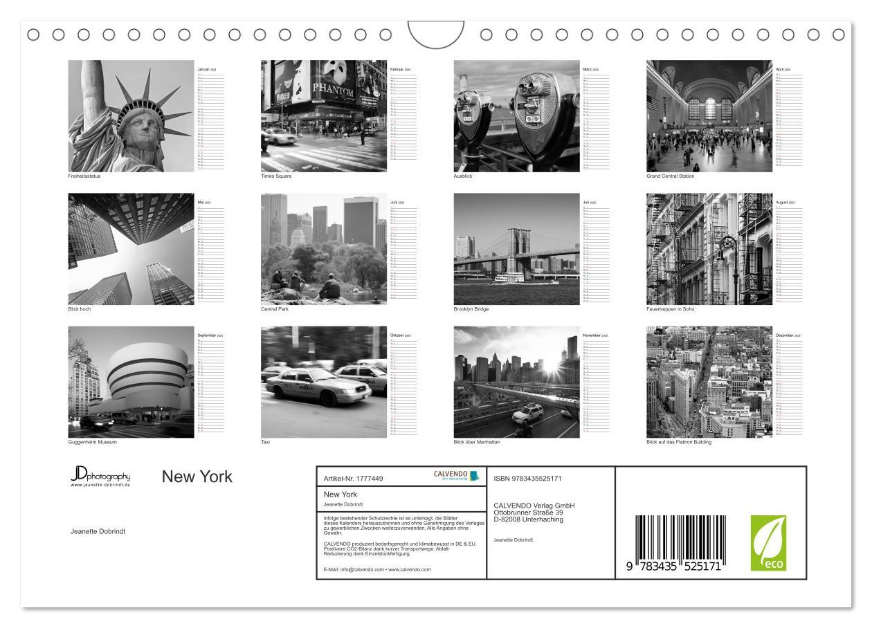 Bild: 9783435525171 | New York (Wandkalender 2025 DIN A4 quer), CALVENDO Monatskalender