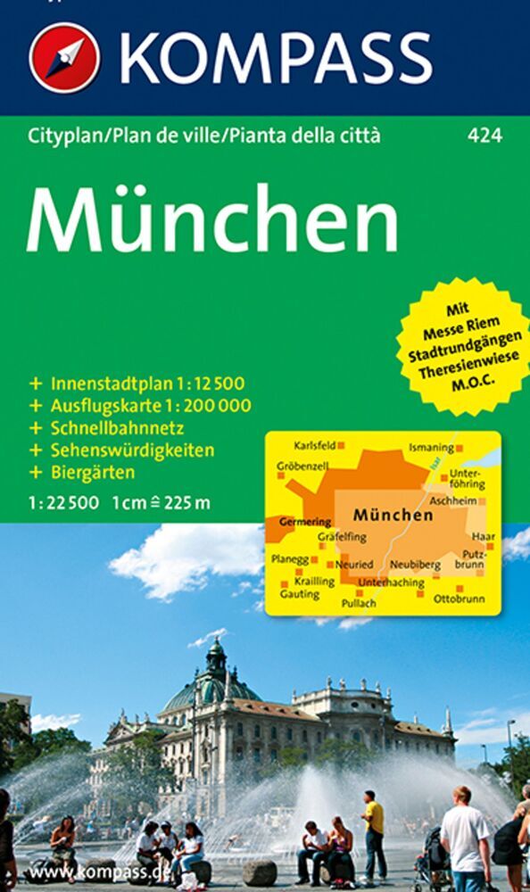 Cover: 9783854912088 | KOMPASS Stadtplan München 1:22.500 | (Land-)Karte | 1 S. | Deutsch