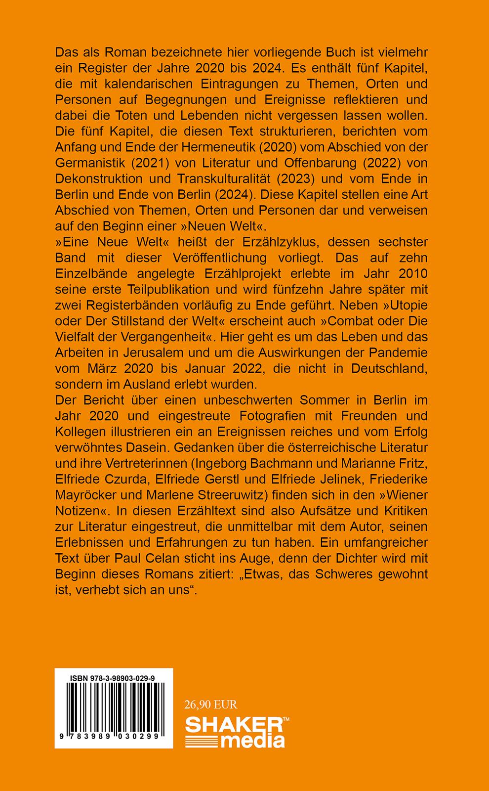 Rückseite: 9783989030299 | UTOPIE oder Der Stillstand der Welt | Roman | Michael Fisch | Buch