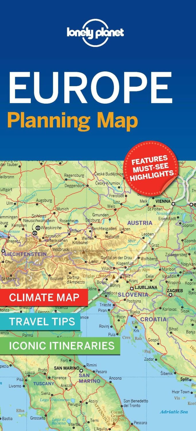 Cover: 9781786579102 | Lonely Planet Europe Planning Map | Lonely Planet | (Land-)Karte