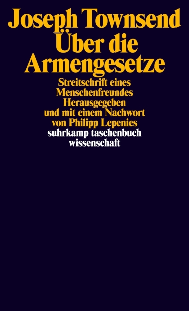 Cover: 9783518295823 | Über die Armengesetze | Streitschrift eines Menschenfreundes | Buch