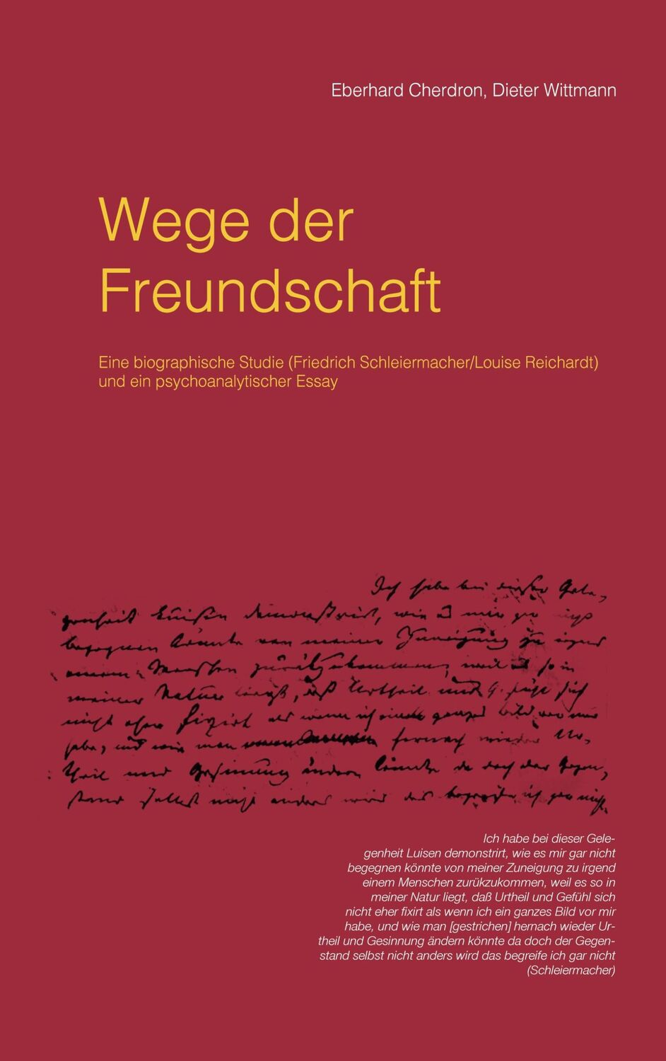 Cover: 9783752623765 | Wege der Freundschaft | Eberhard Cherdron (u. a.) | Taschenbuch | 2021