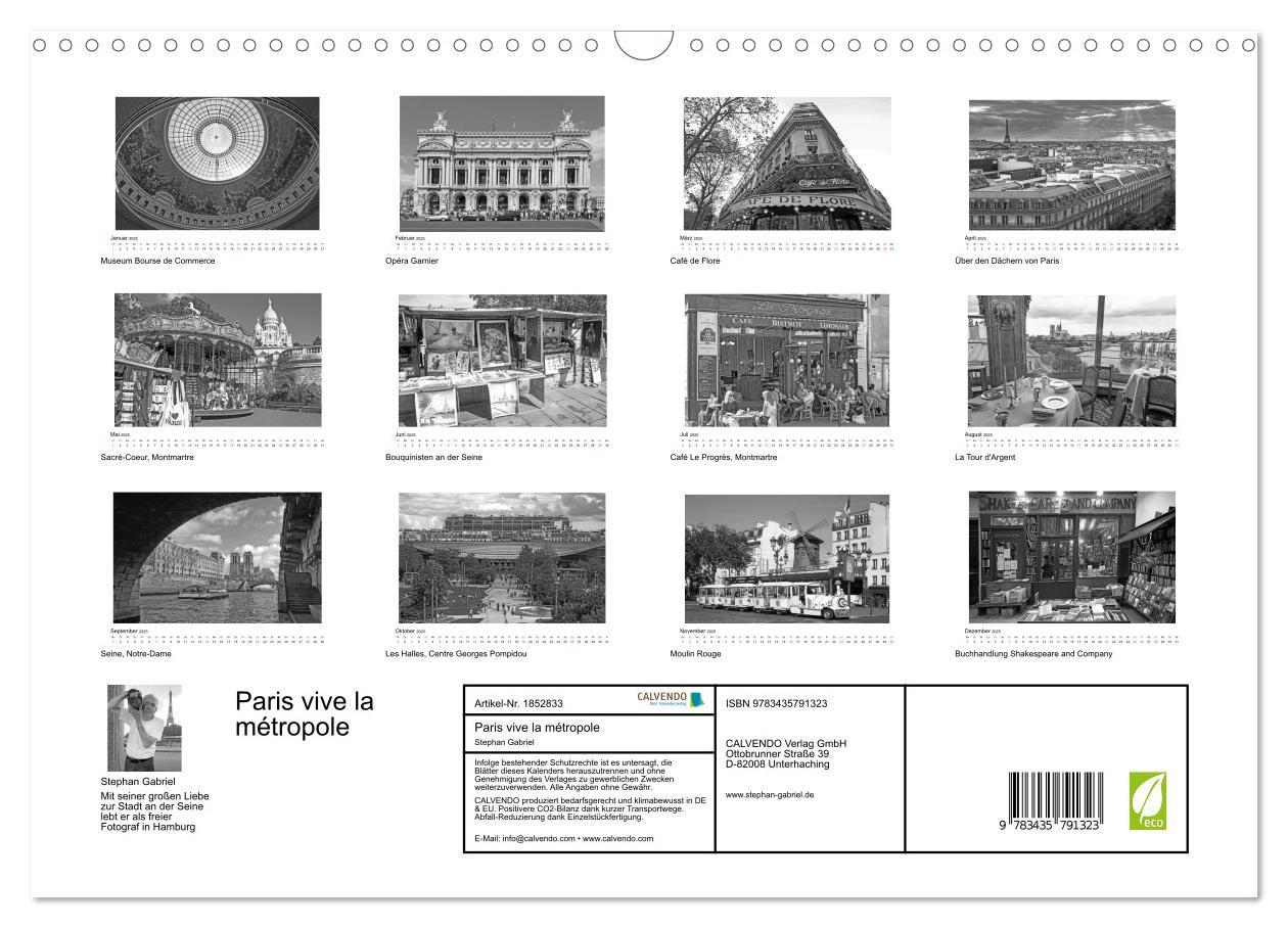 Bild: 9783435791323 | Paris vive la métropole (Wandkalender 2025 DIN A3 quer), CALVENDO...