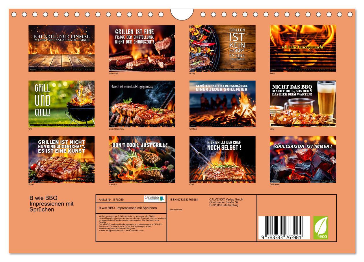 Bild: 9783383763984 | B wie BBQ Impressionen mit Sprüchen (Wandkalender 2025 DIN A4...