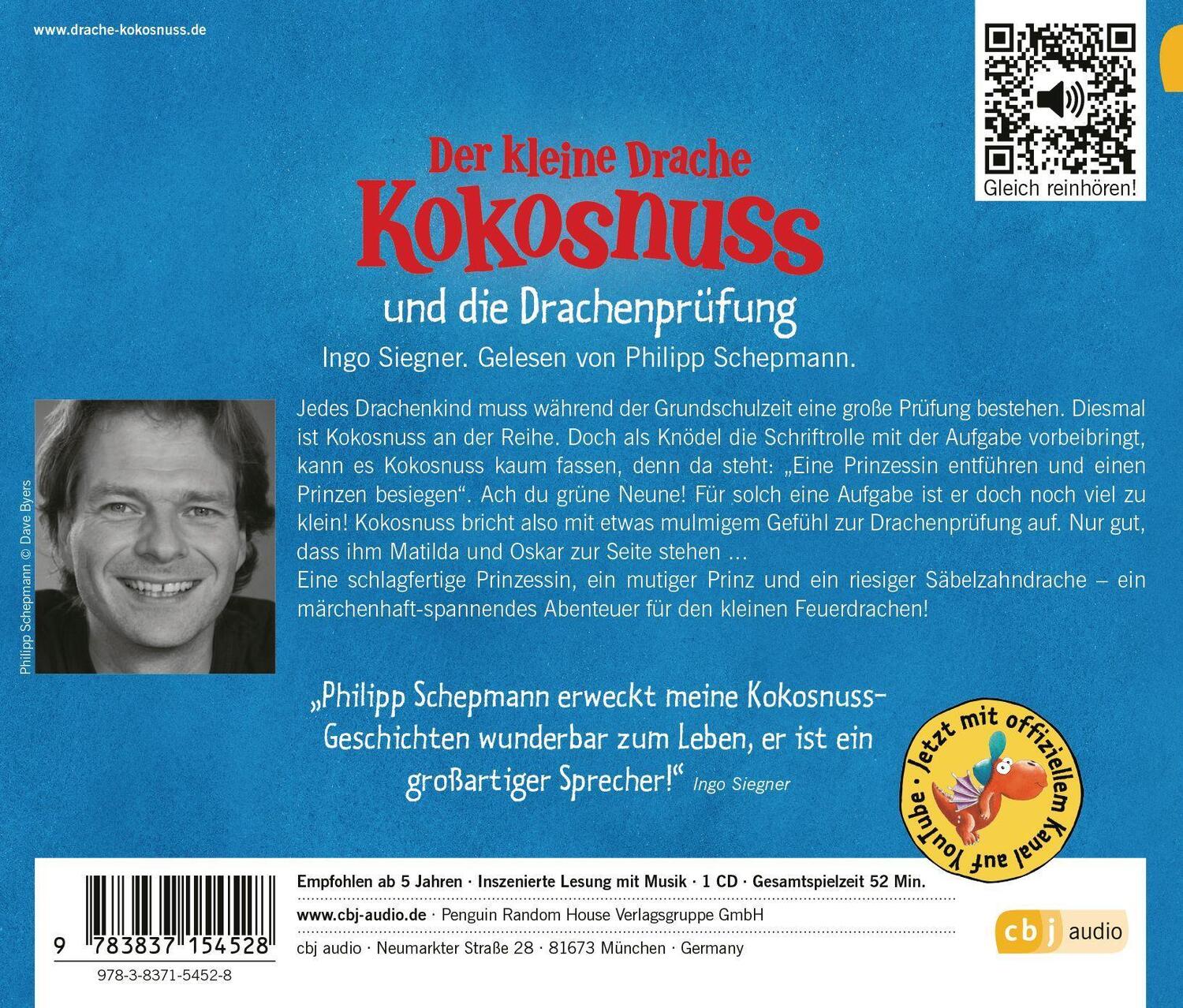 Bild: 9783837154528 | Der kleine Drache Kokosnuss und die Drachenprüfung | Ingo Siegner | CD