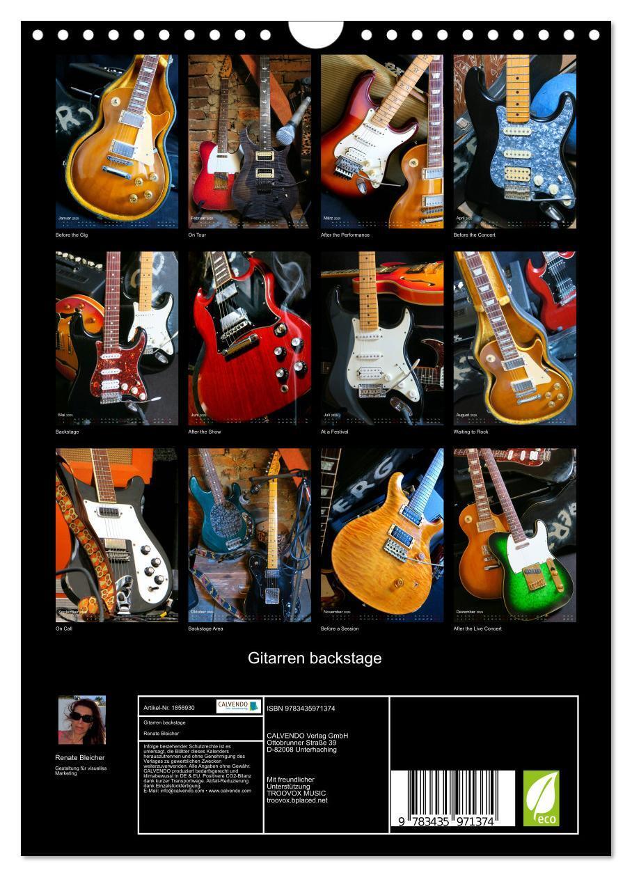 Bild: 9783435971374 | Gitarren backstage (Wandkalender 2025 DIN A4 hoch), CALVENDO...