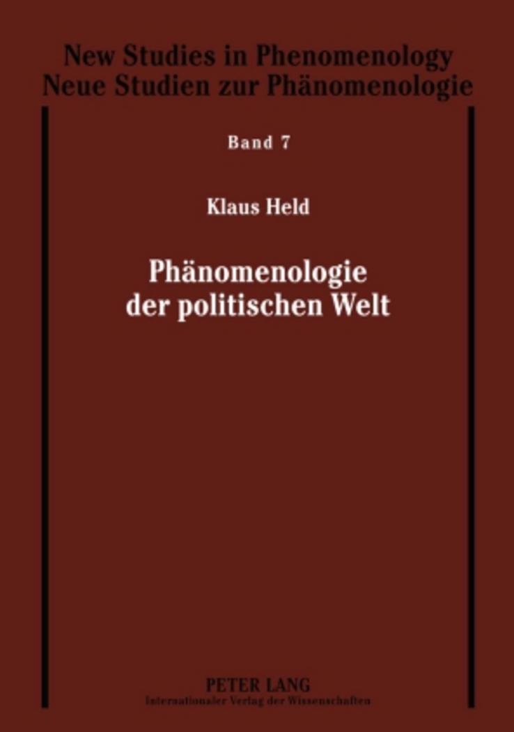 Cover: 9783631609590 | Phänomenologie der politischen Welt | Klaus Held em. | Buch | Deutsch