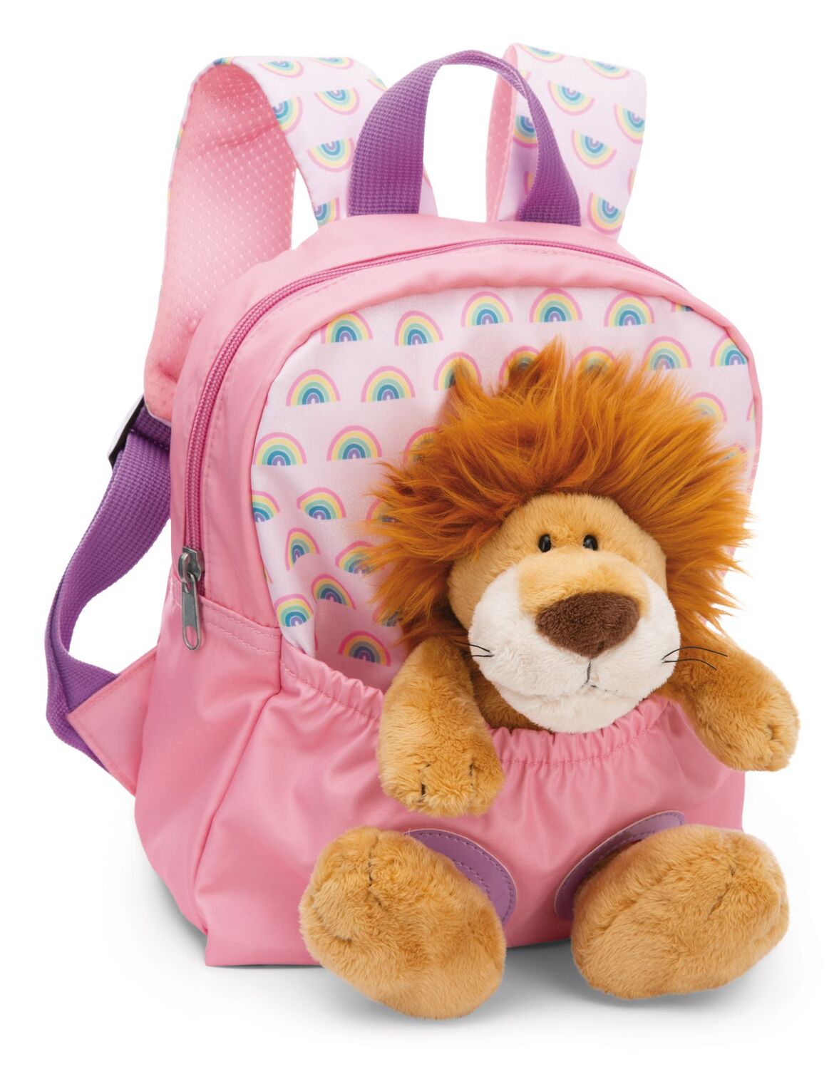 Cover: 4012390498493 | Nici 49849 Rucksack mit Plüschtier 21x26cm Löwe 25cm rosa | 49849