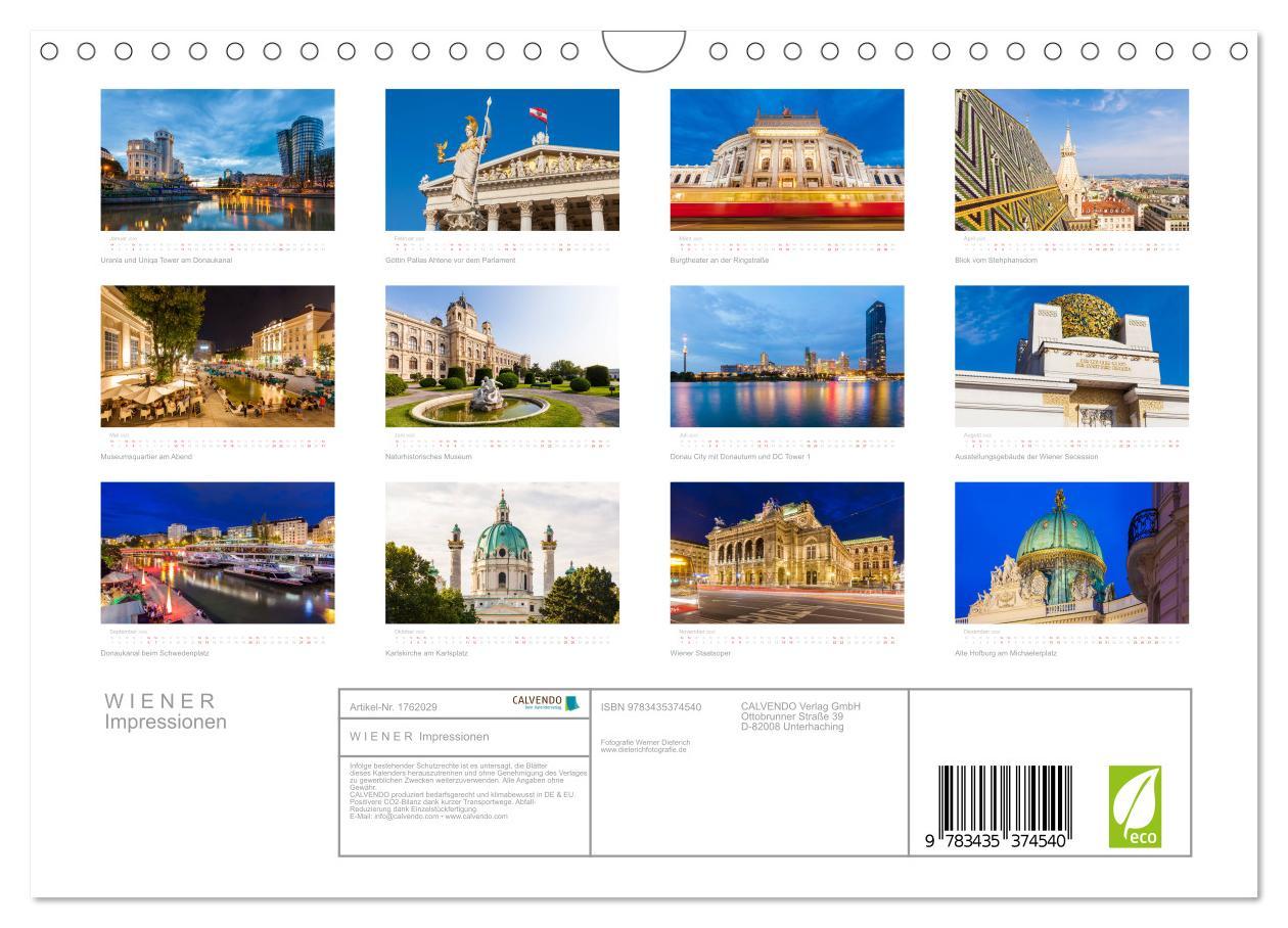 Bild: 9783435374540 | W I E N E R Impressionen (Wandkalender 2025 DIN A4 quer), CALVENDO...