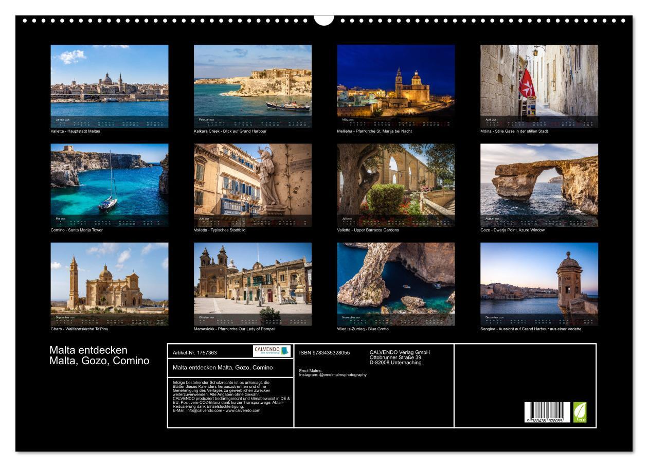 Bild: 9783435328055 | Malta entdecken Malta, Gozo, Comino (Wandkalender 2025 DIN A2...