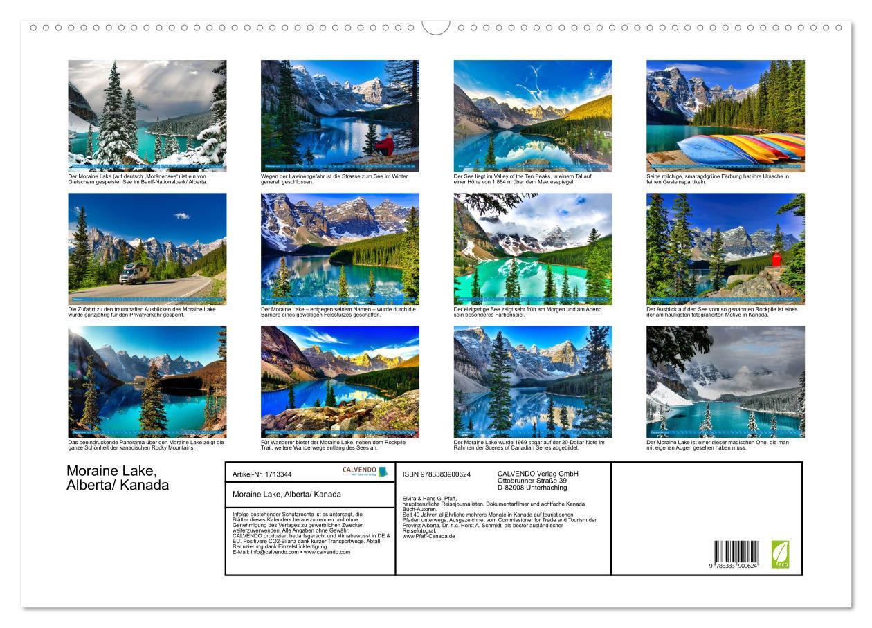 Bild: 9783383900624 | Moraine Lake, Alberta/ Kanada (Wandkalender 2025 DIN A2 quer),...