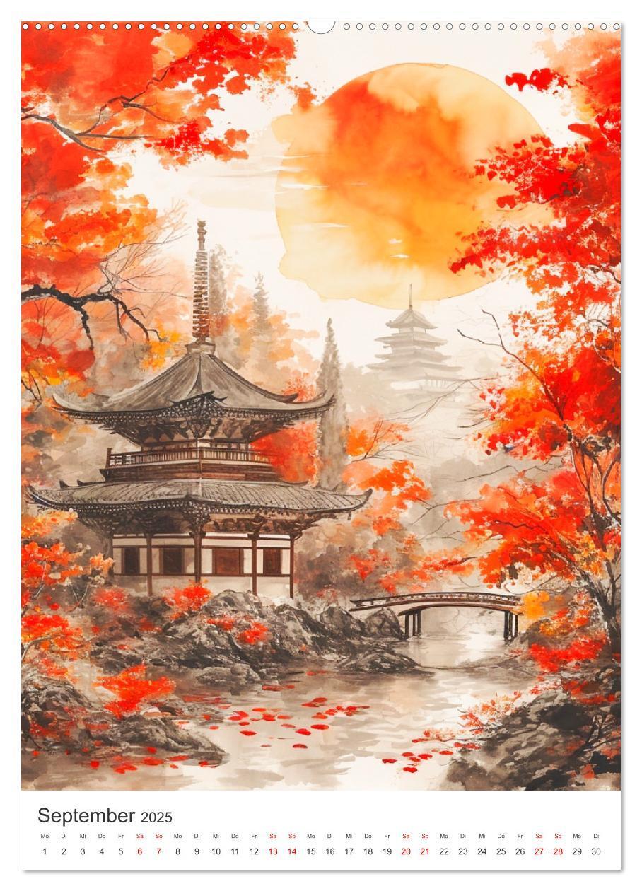 Bild: 9783383816079 | Japan. Impressionen im Aquarell-Stil (Wandkalender 2025 DIN A2...