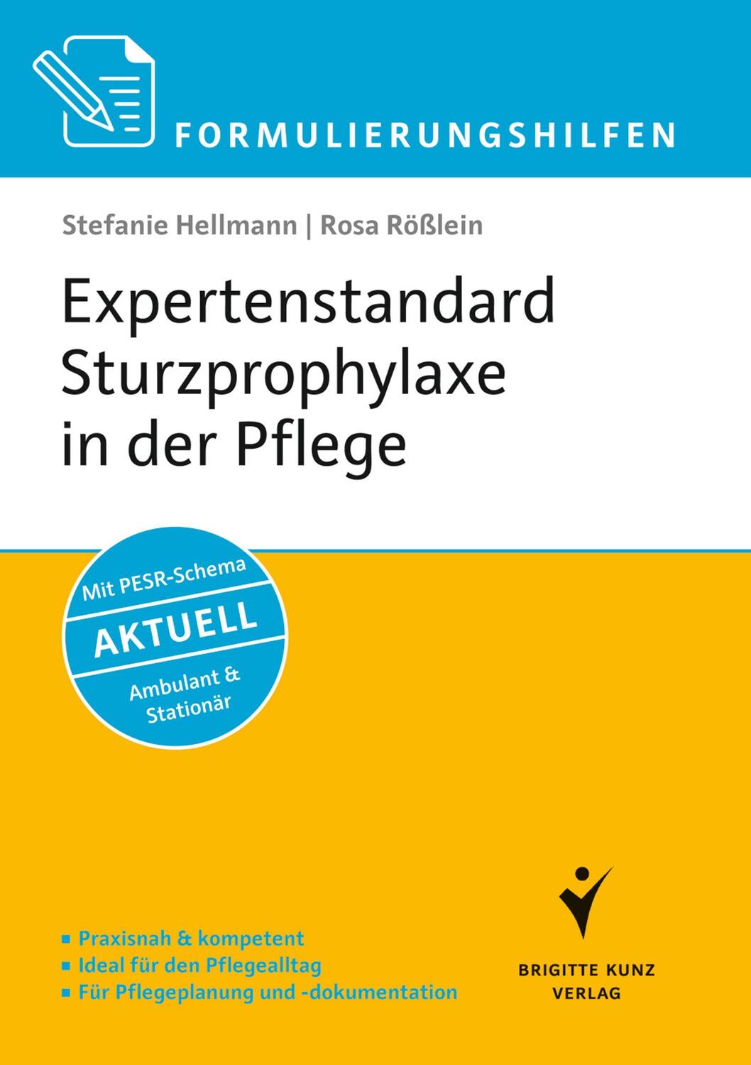 Cover: 9783899938227 | Formulierungshilfen Expertenstandard Sturzprophylaxe in der Pflege