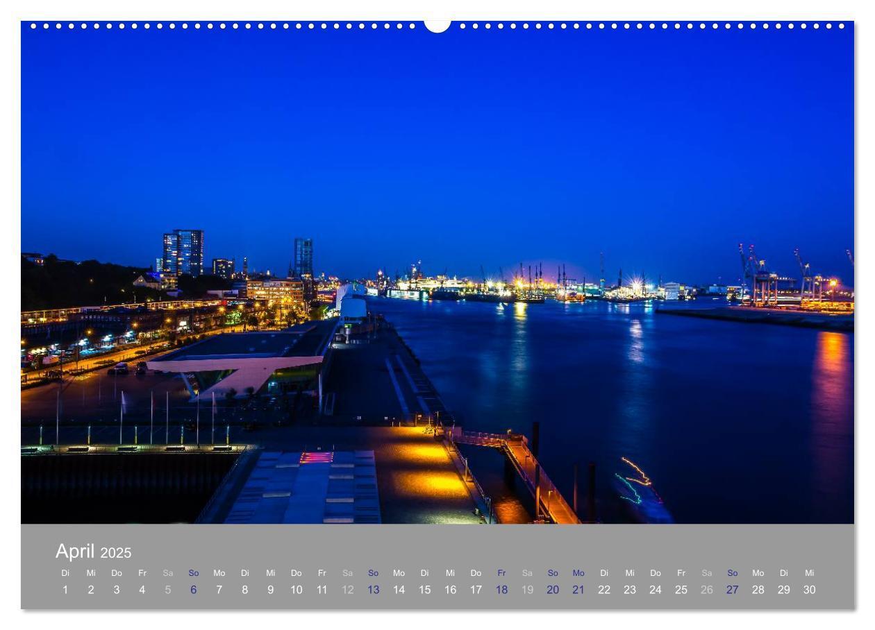 Bild: 9783435662036 | Hamburger Hafen - Im Zauber der Nacht (Wandkalender 2025 DIN A2...