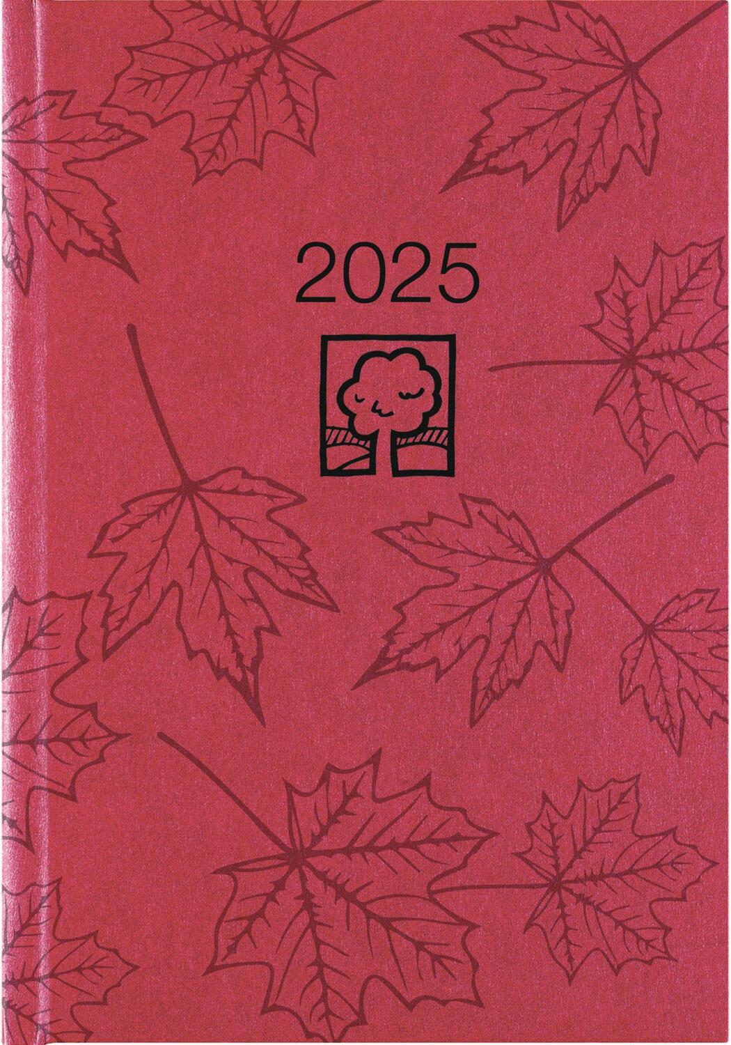 Cover: 4006928025244 | Buchkalender rot 2025 - Bürokalender 14,5x21 cm - 1 Tag auf 1 Seite...