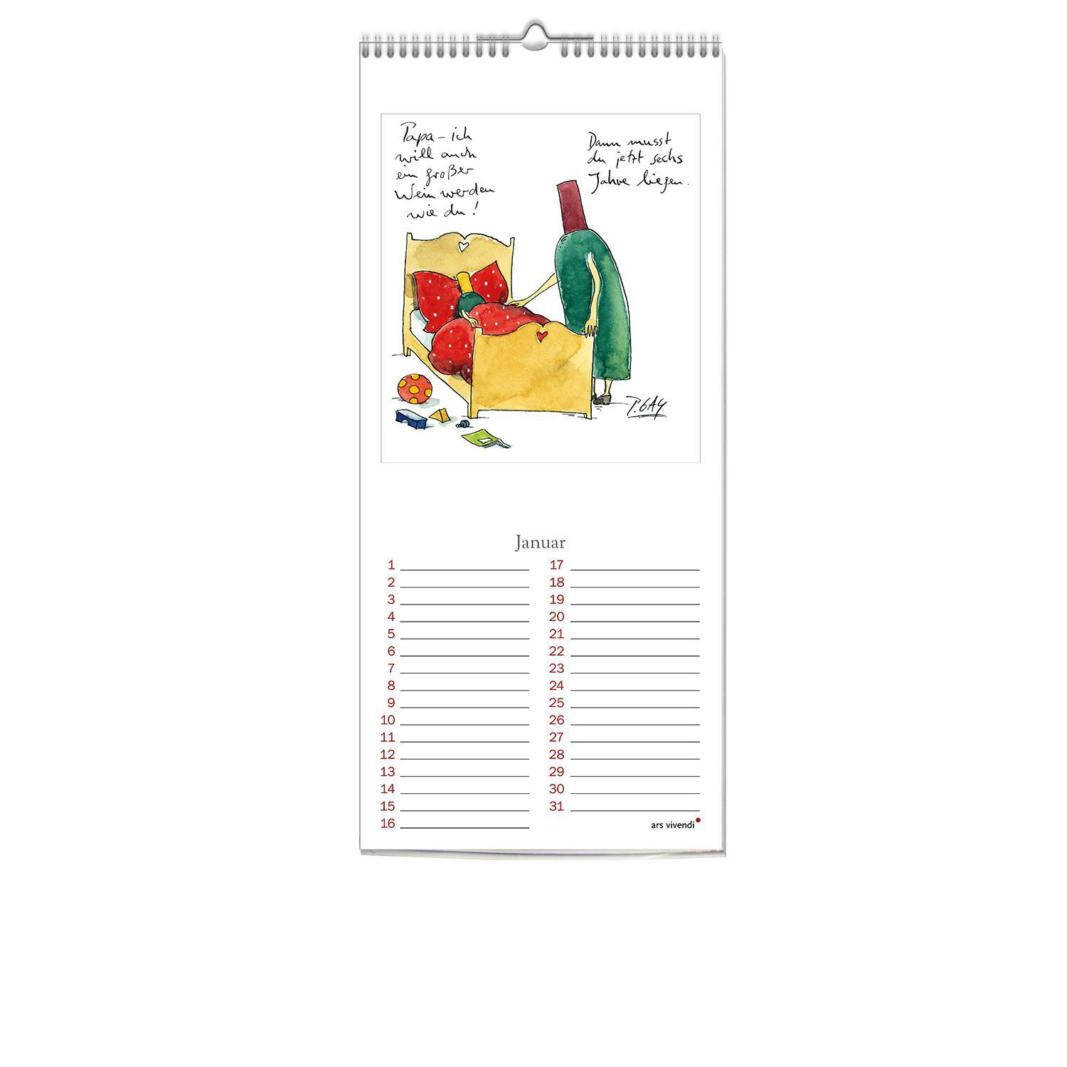 Bild: 9783869133508 | Geburtstagskalender Wein | Peter Gaymann | Kalender | 12 S. | Deutsch