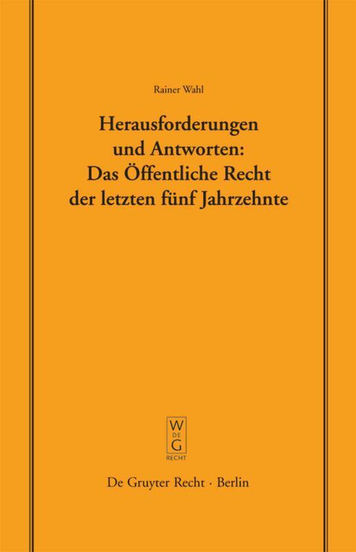 Cover: 9783899493276 | Herausforderungen und Antworten: Das Öffentliche Recht der letzten...