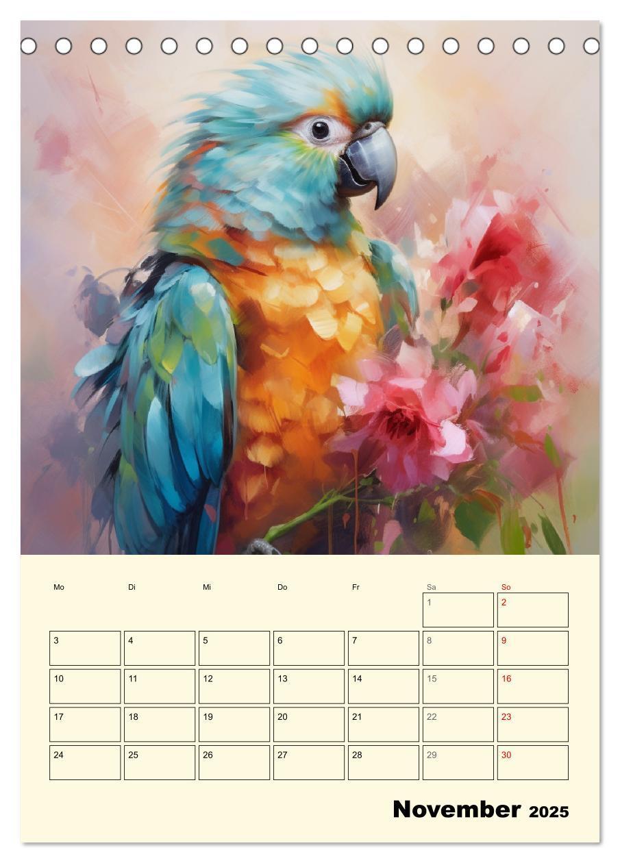 Bild: 9783435869374 | Bunte Vögel. Bezaubernde Papageien-Aquarelle (Tischkalender 2025...