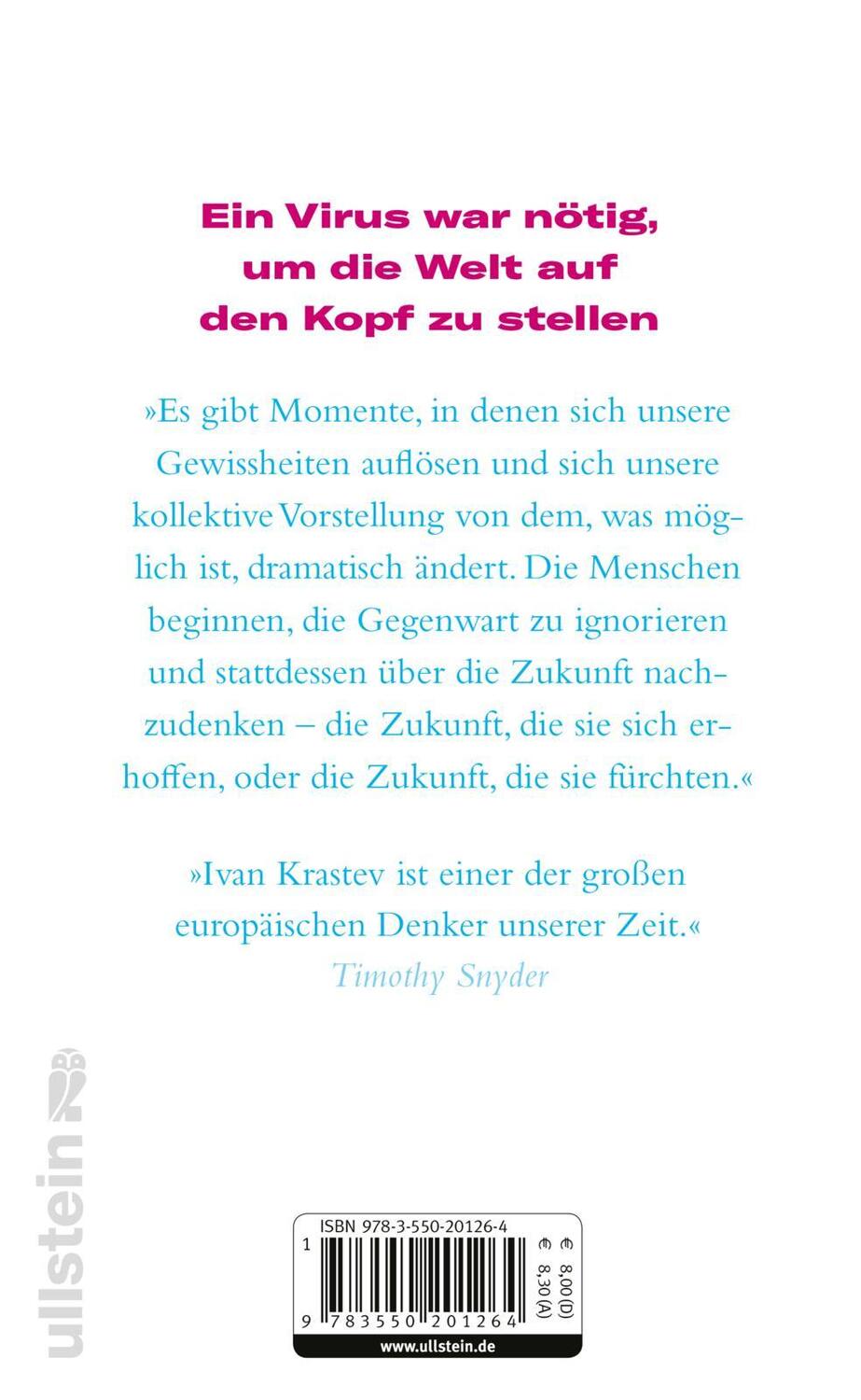 Rückseite: 9783550201264 | Ist heute schon morgen? | Wie die Pandemie Europa verändert | Krastev